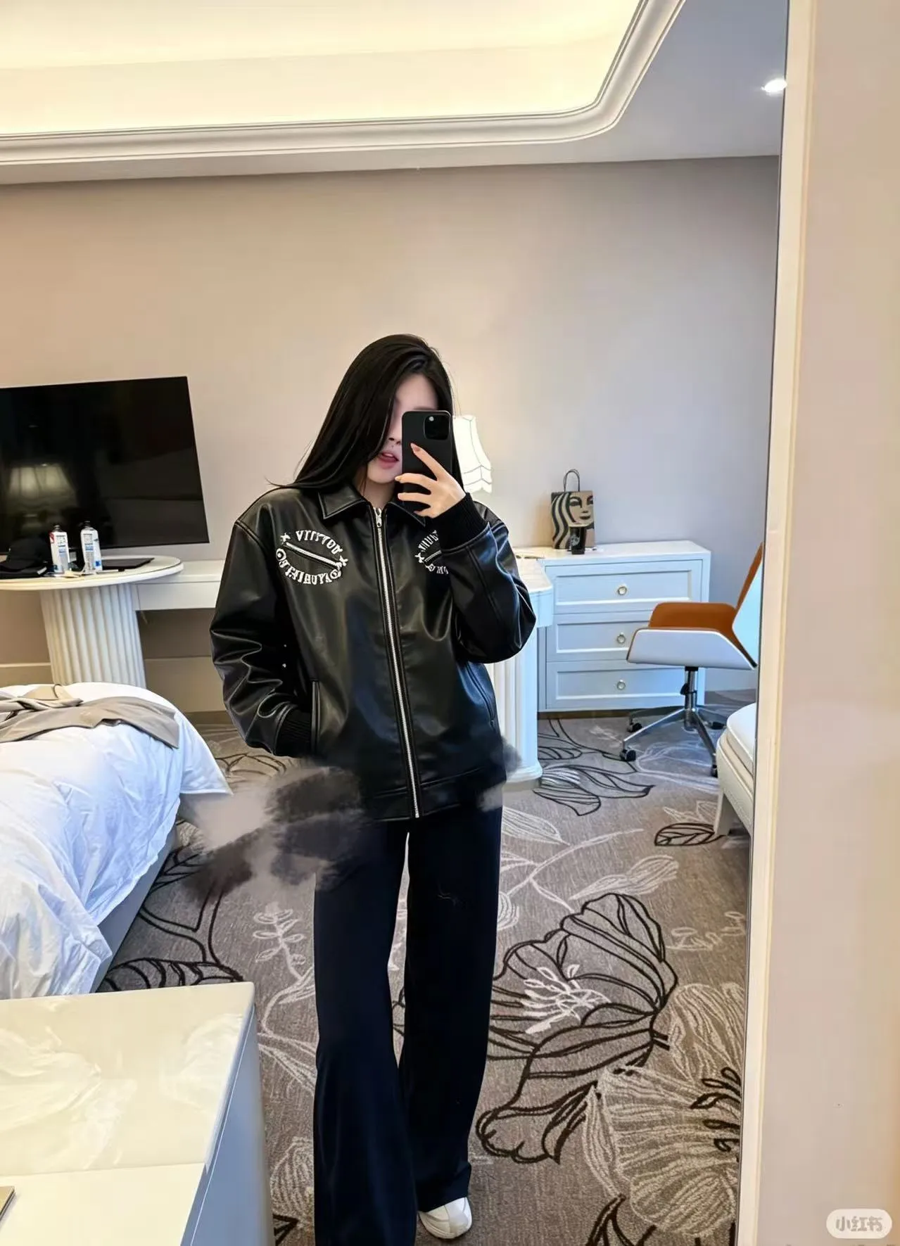 Louis Vuitton/Louis Vuitton Shibuya limited motorcycle lapel leather jacket